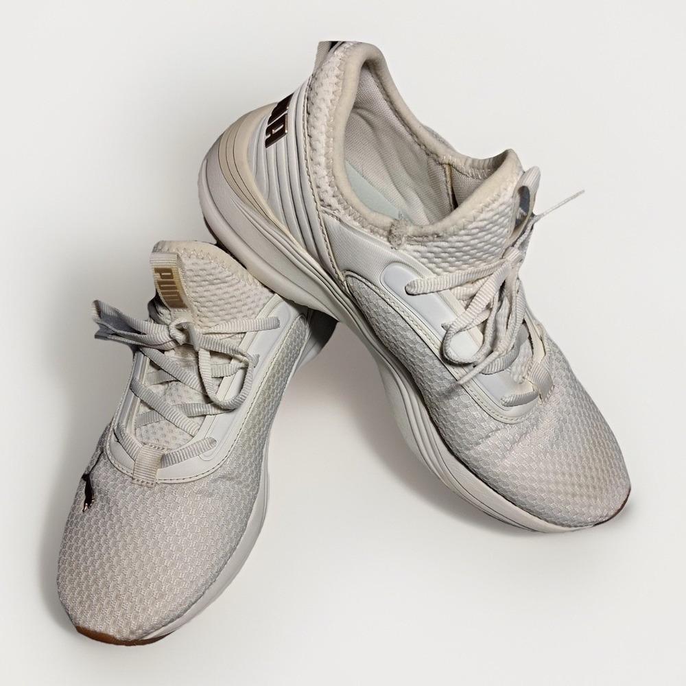 Puma Softride Sophia 2 Womens Running Shoes White Rose Gold 377580-11 Size 7